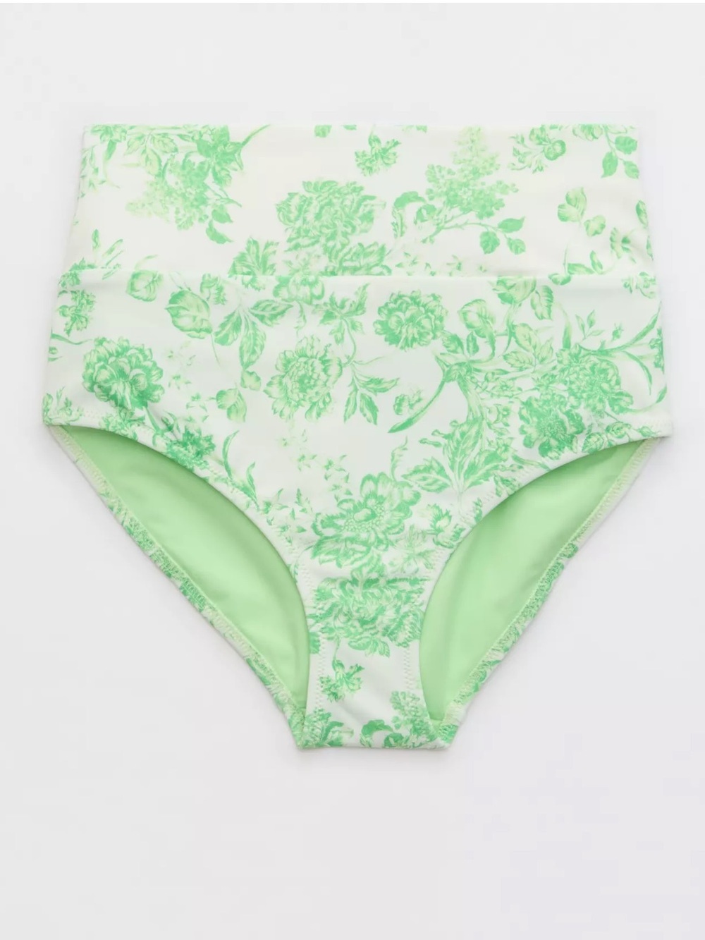 🌻NEW w/tag Aerie Banded High Waisted Bikini Bottom Celebrity Green Swimwear M
